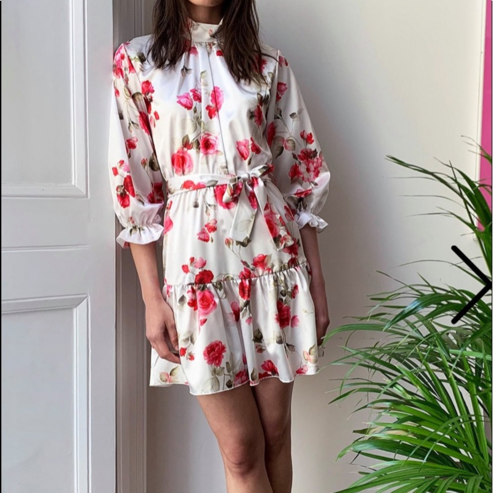 Nasty gal belted mini floral dress